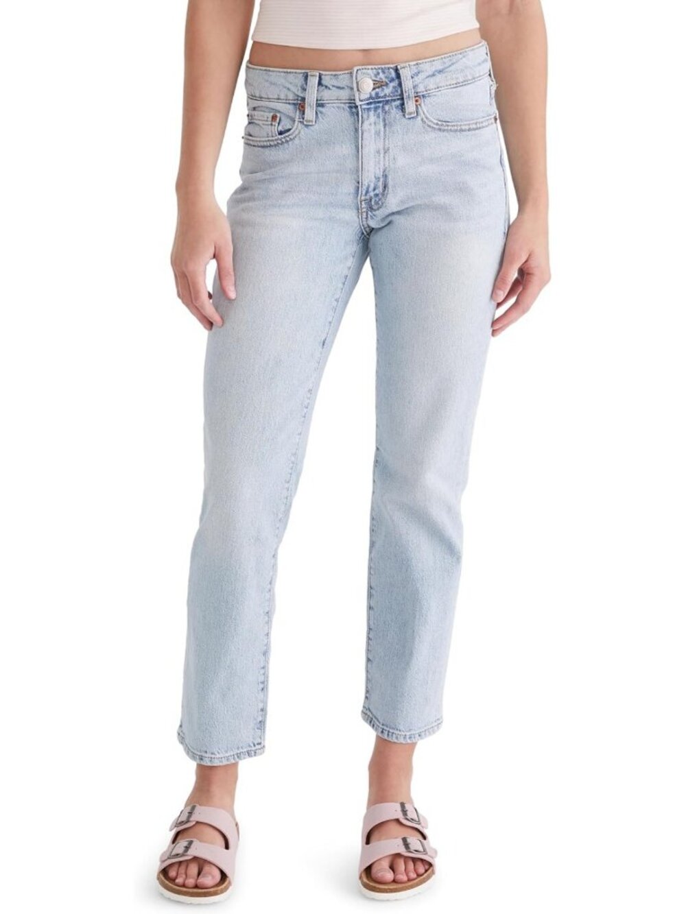 Women's Mid-Rise Straight Ankle Jeans - Stylish, Comfortable Fit, Versatile